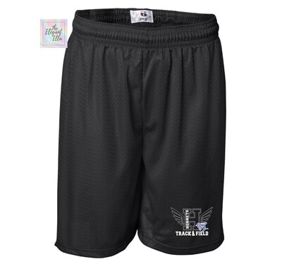BLACK practice shorts - badger 7 inch mesh athletic shorts