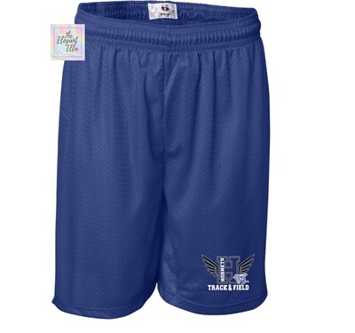 BLUE - badger 7 inch mesh athletic shorts