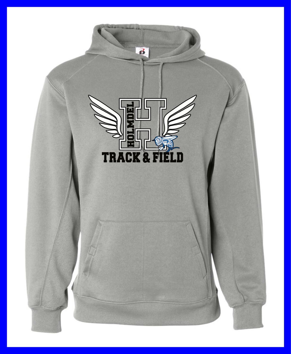 Silver Performance Fleece dri Fit Holmdel Track &amp; Field Sweatshirt- Badger Sport
