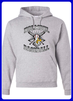 Holmdel Baseball Heathered Gray Hooded Sweatshirt