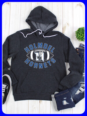 Dark Heather Gray YOUTH & ADULT Holmdel FOOTBALL hoodie