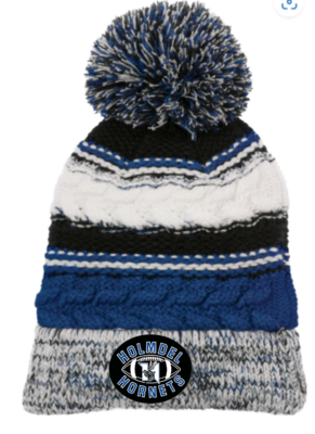 Holmdel Football BIG POM POM embroidery Woven patch hat