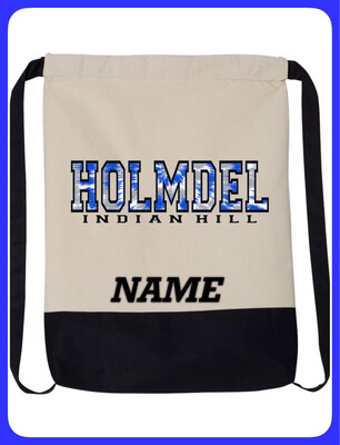 HOLMDEL Indian Hill - BLACK CANVAS drawstring bag