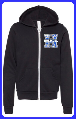 Black Zip Up Holmdel H Hoodie - Adult And Youth Sizes