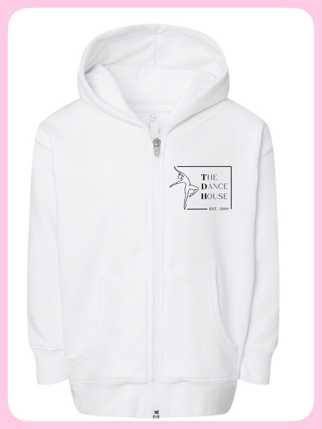 TDH Toddler FULL ZIP Hoodie PINK OR WHITE