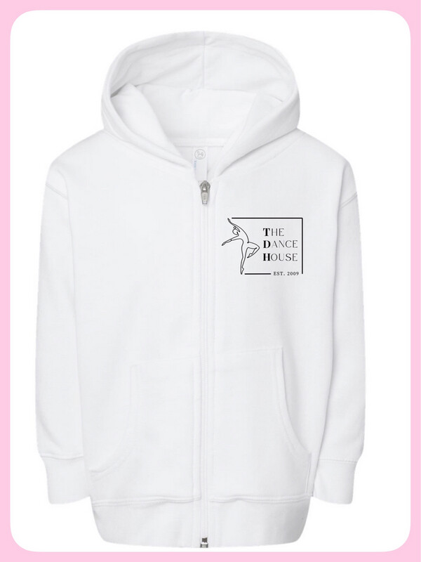 TDH Toddler FULL ZIP Hoodie PINK OR WHITE
