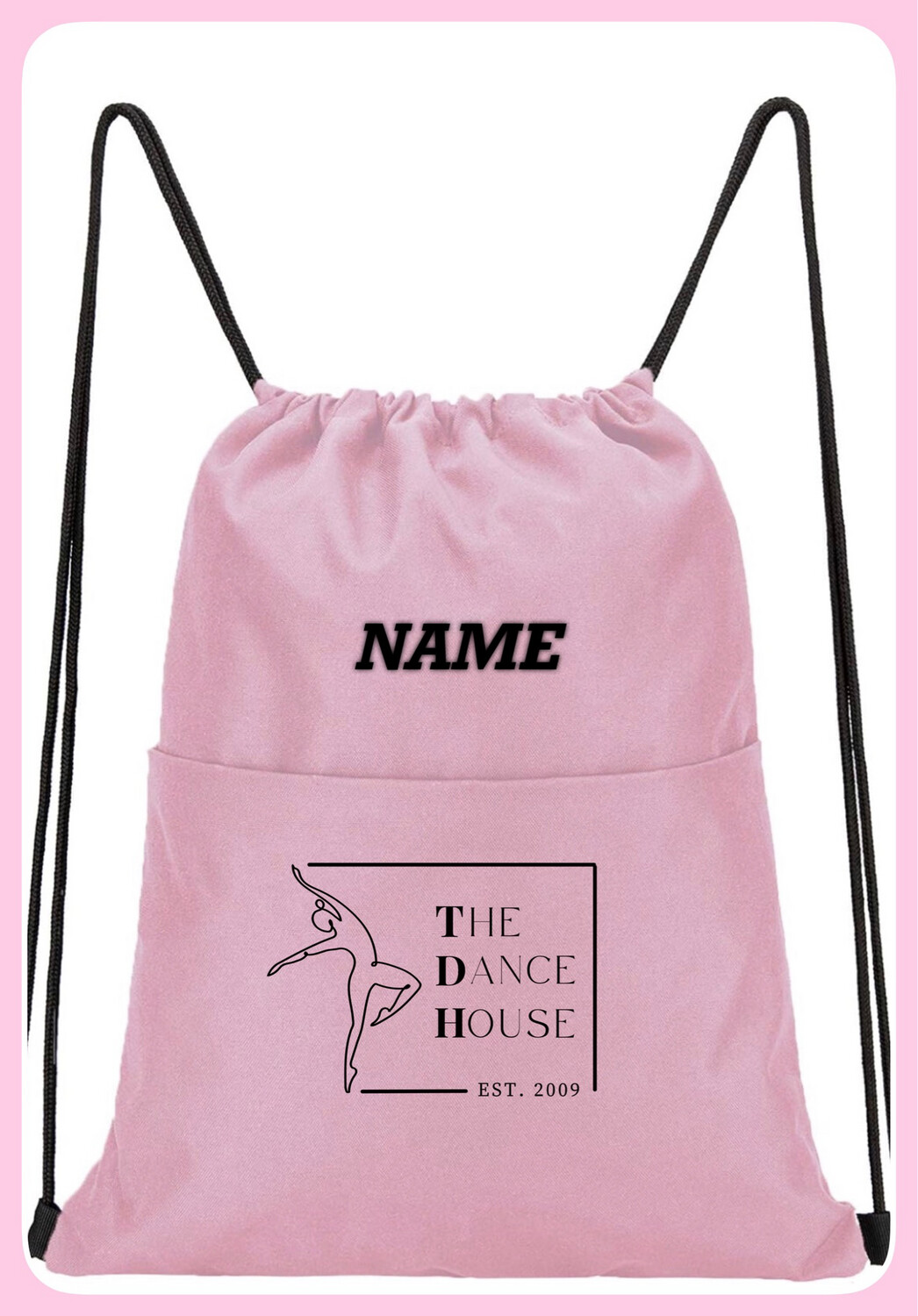 TDH Drawstring Backpack BLACK Or PINK