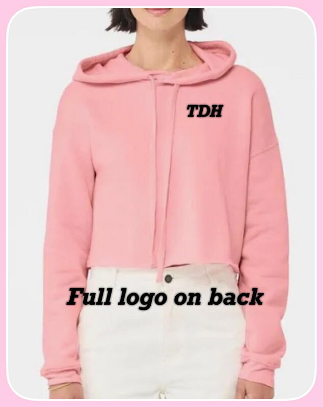 TDH ADULT CROPPED Bella Canvas Hoodie White Or Pink