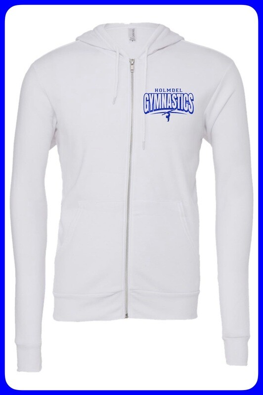 Holmdel HS WHITE Gymnastics ZIP UP Sweatshirt