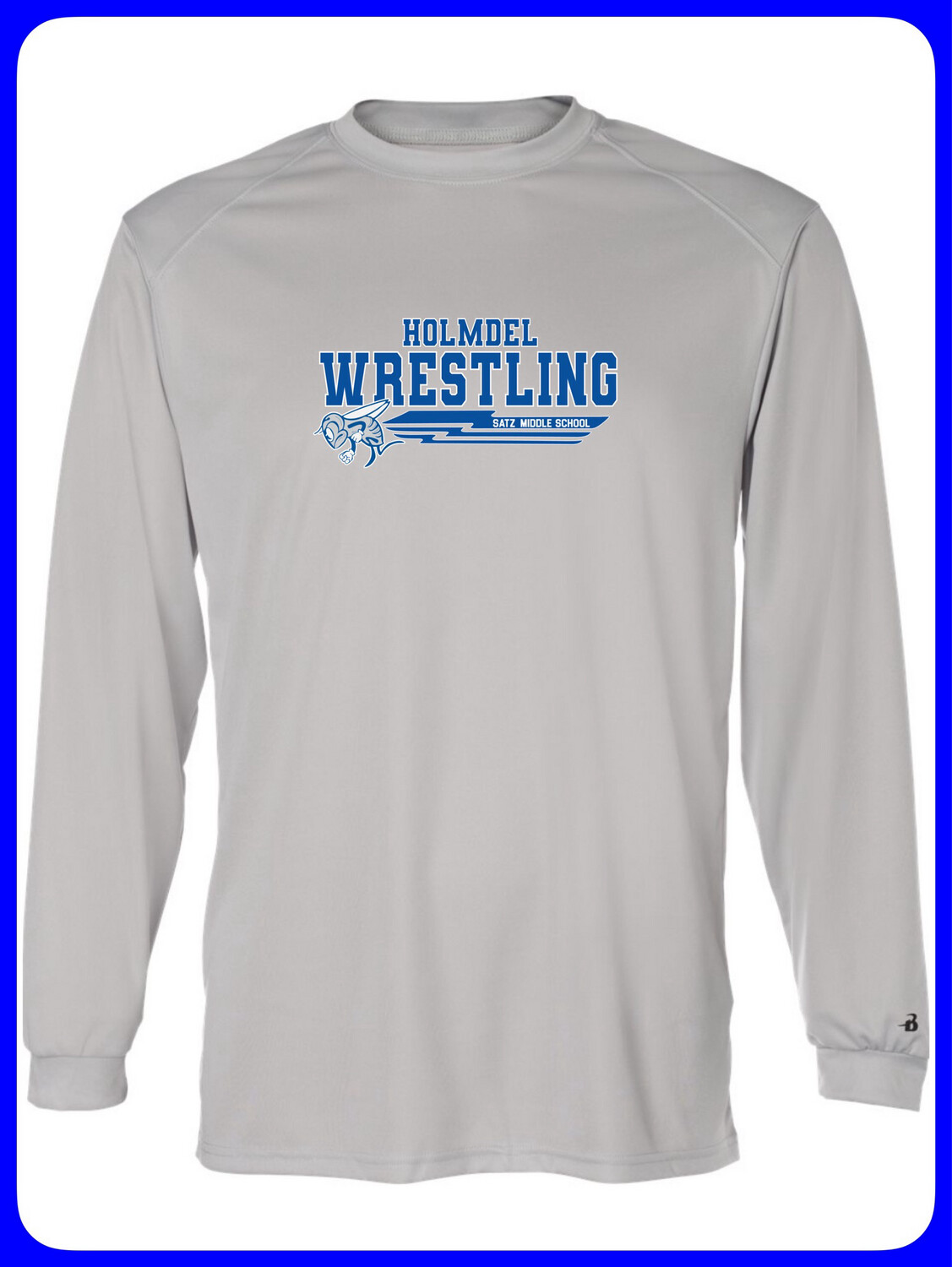 SATZ WRESTLING DRI-FIT Long sleeve T shirt- Silver Or Graphite