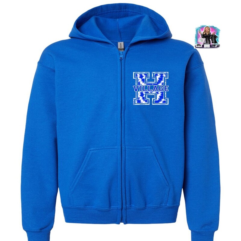 Royal Blue Village Holmdel Tie Dye H Full Zip- Up
