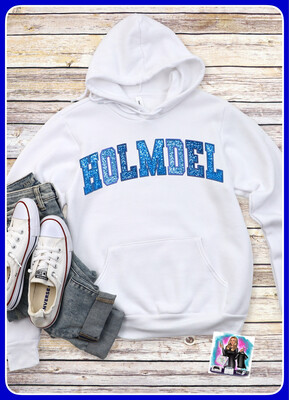 Holmdel embroidery and glitter effect Hoodie Sweatshirt