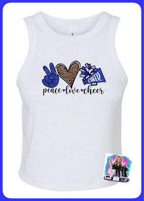 Peace Love Cheer Graphic Tank White