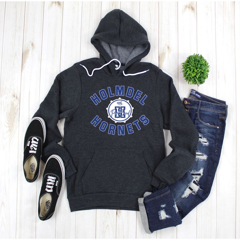 HOLMDEL HORNETS Pep Band Dark HEATHER Grey Hoodie