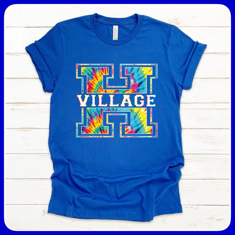 Royal Blue H Village Rainbow Tie Dye H