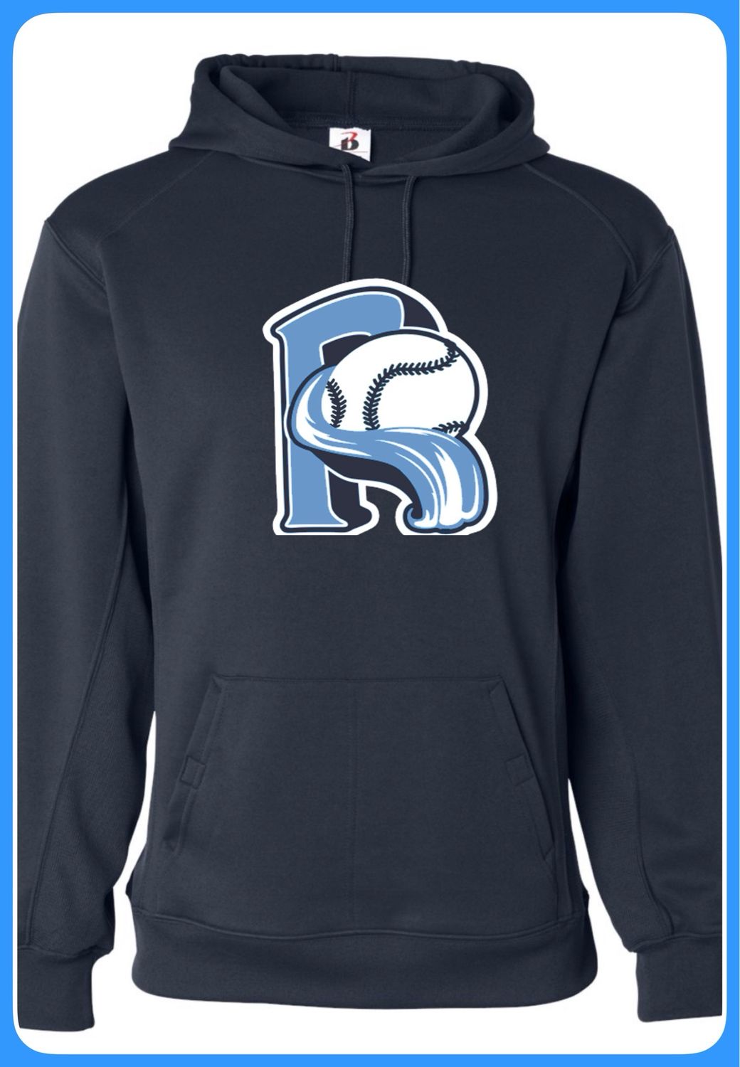 Badger Performance Fleece Navy Riptide Logo