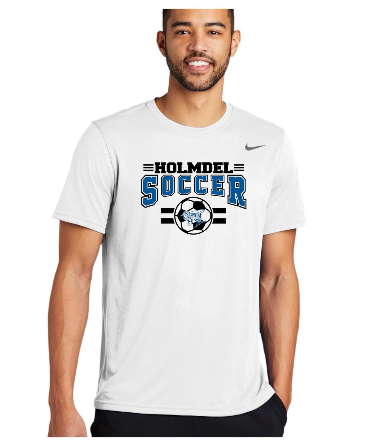 NIKE White Holmdel Soccer T shirt-