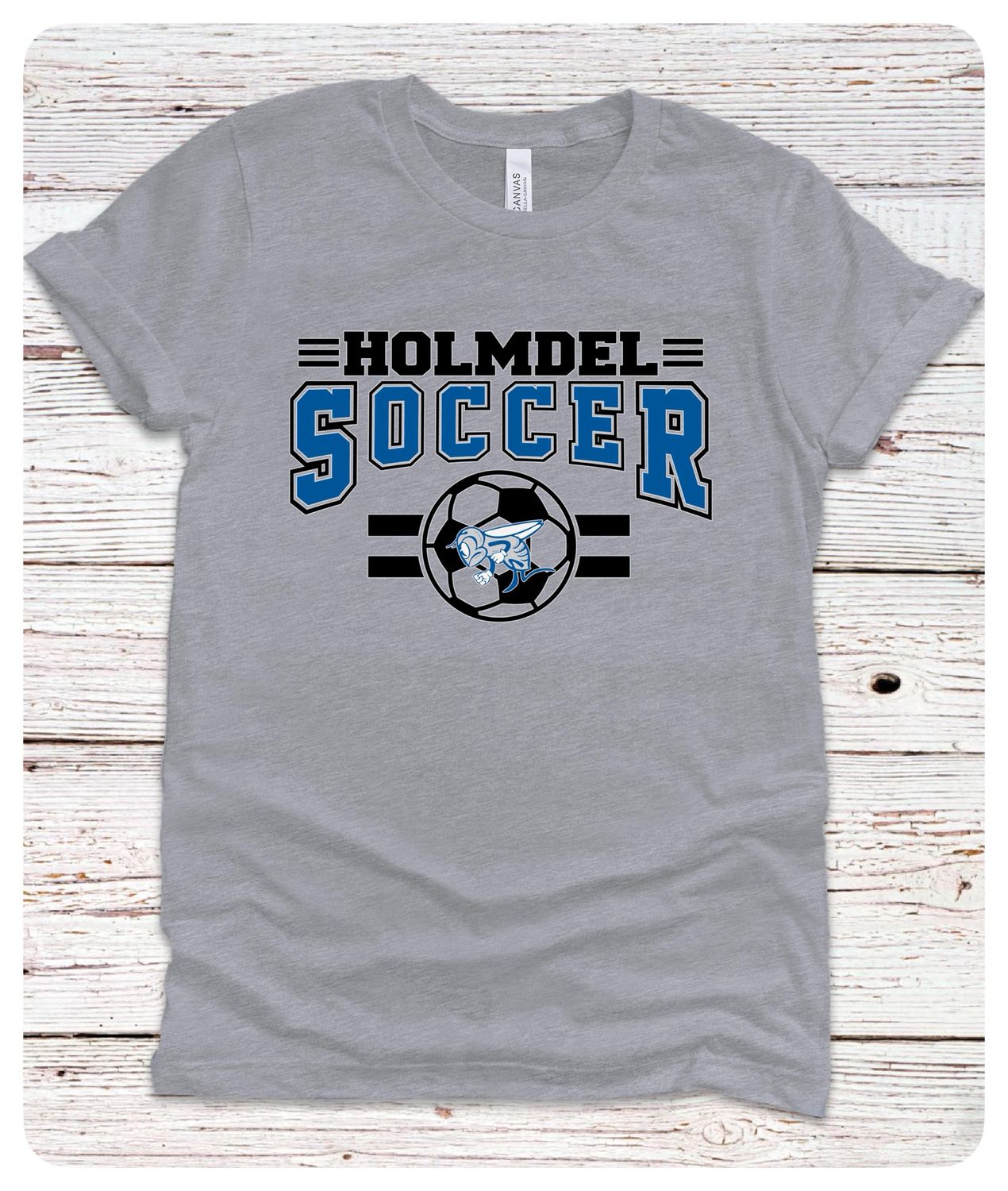 Holmdel Soccer T shirt- Heather Gray- Bella &amp; Canvas