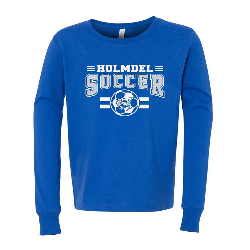 Holmdel Soccer LONG SLEEVE T shirt- Royal Blue- Bella &amp; Canvas