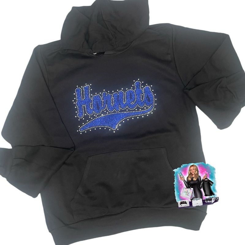 Hornets Glitter &amp; Rhinestone Hoodie
