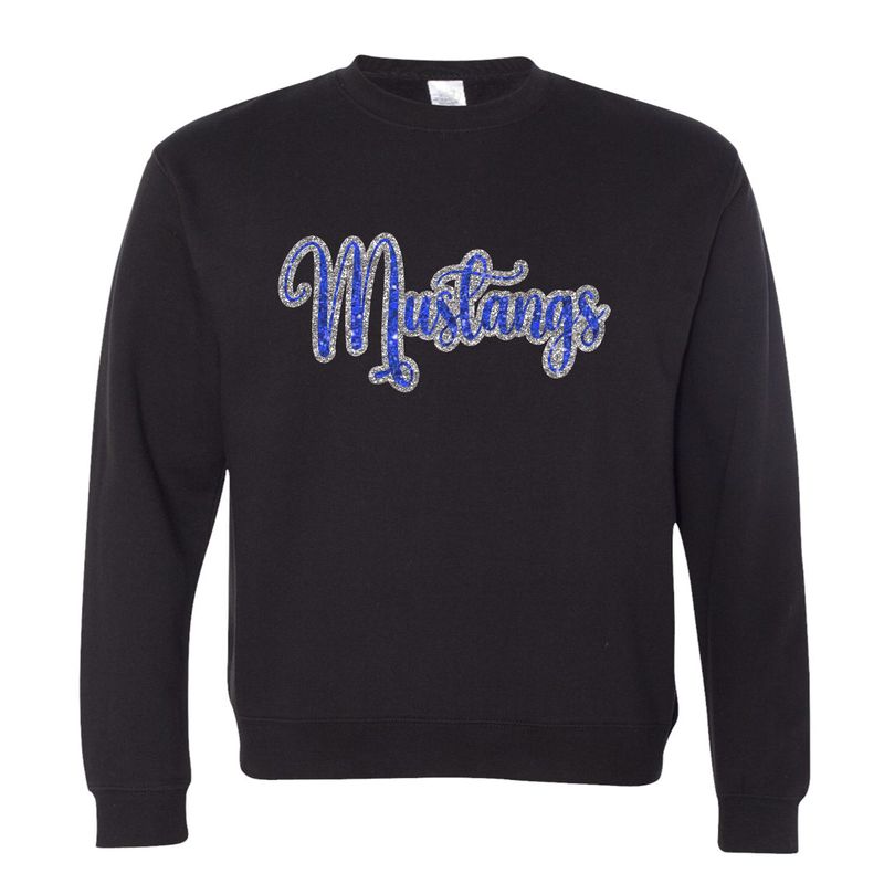 Mustangs Glitter effect Black Crewneck