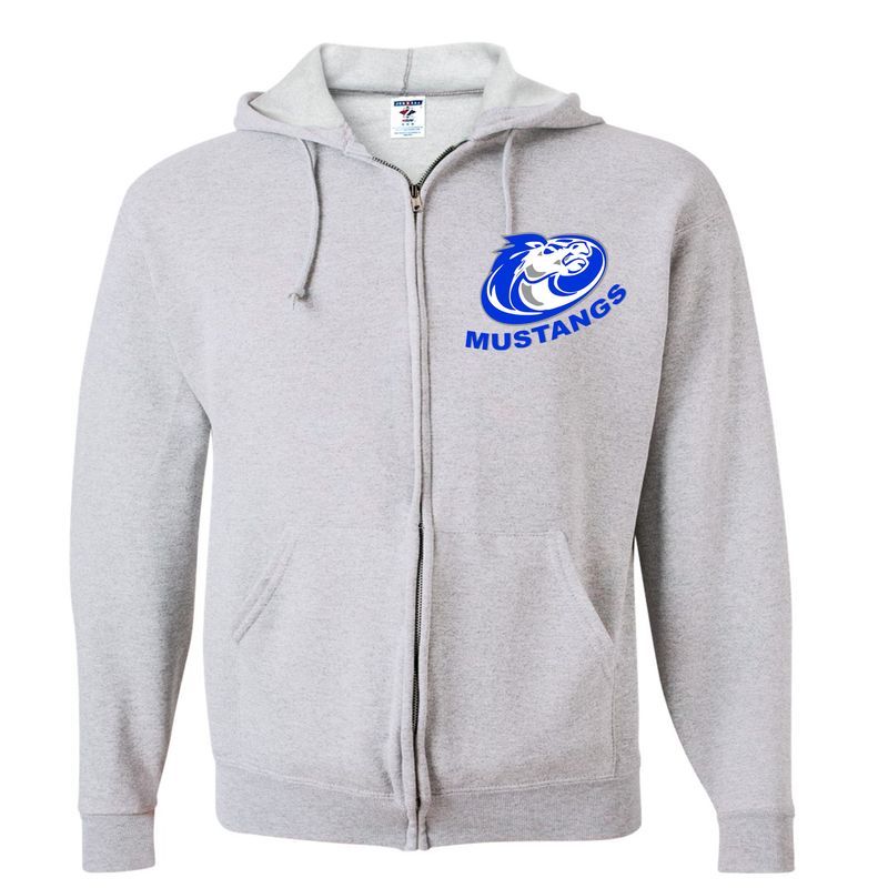 Mustang Logo Ash Gray OR Black full Zip Sweatshirt