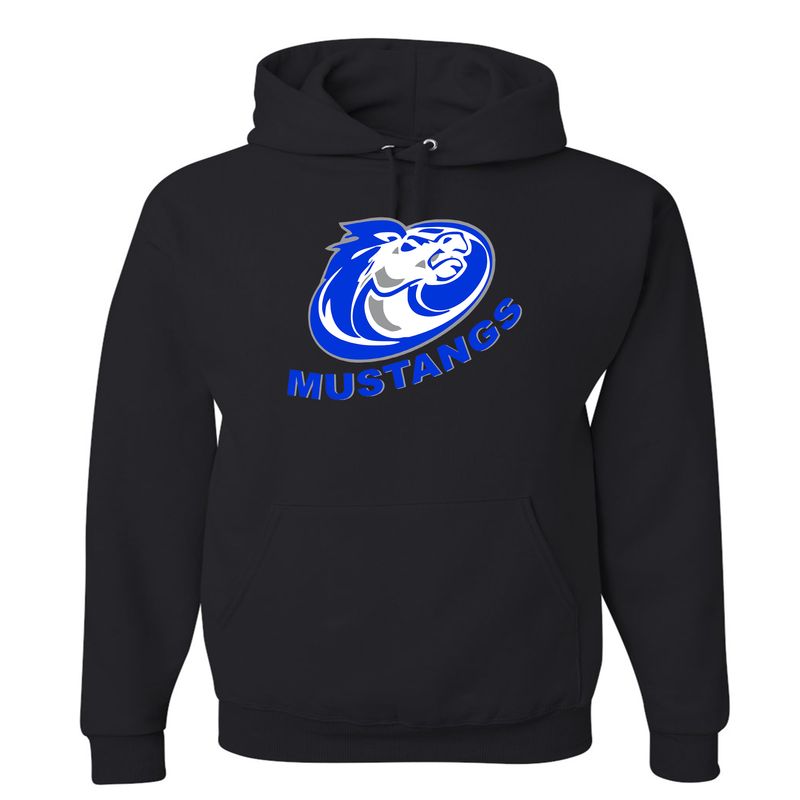 Mustang Logo Ash Gray or Black Hoodie Sweatshirt