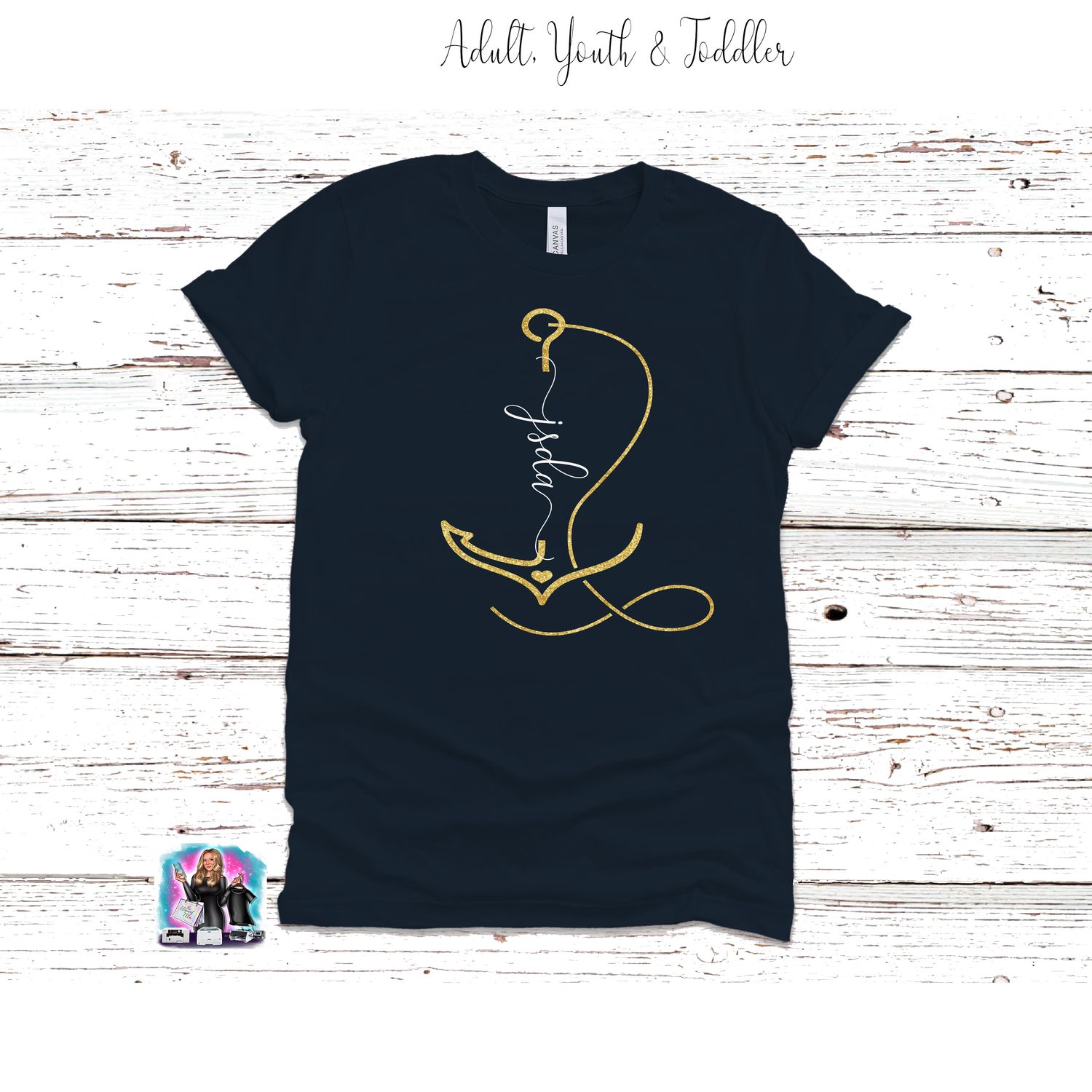 JSDA Navy Anchor T-Shirt Adult- Youth-Toddler
