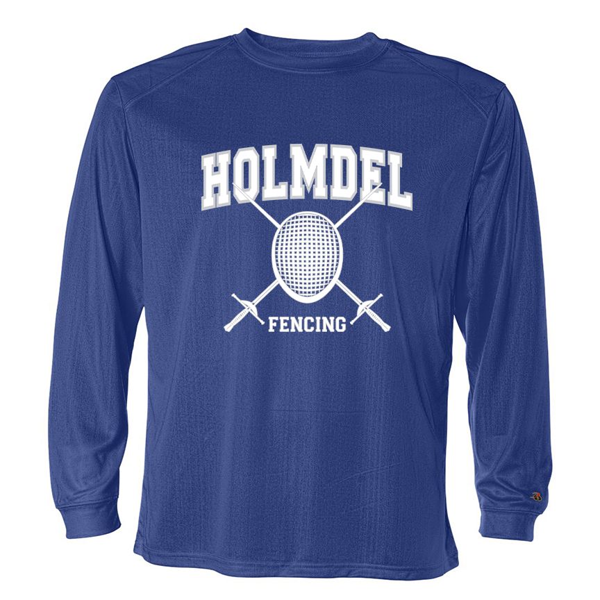 HOLMDEL FENCING DRI-FIT Royal Blue Long Sleeve T- Shirt
