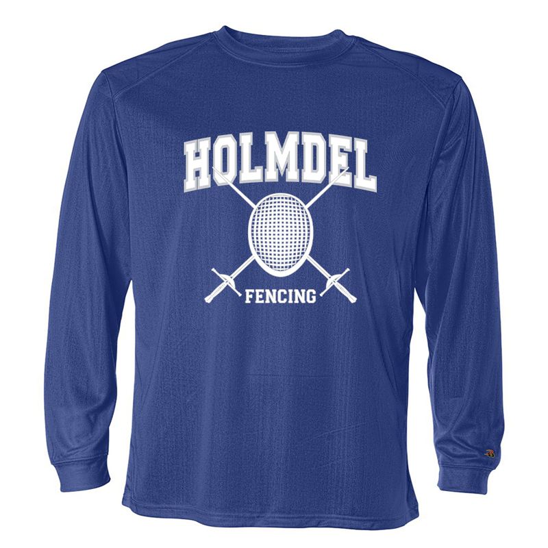 HOLMDEL FENCING DRI-FIT Royal Blue Long Sleeve T- Shirt