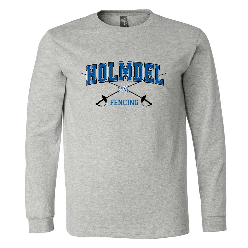 HOLMDEL FENCING Heathered Gray Long Sleeve T- Shirt