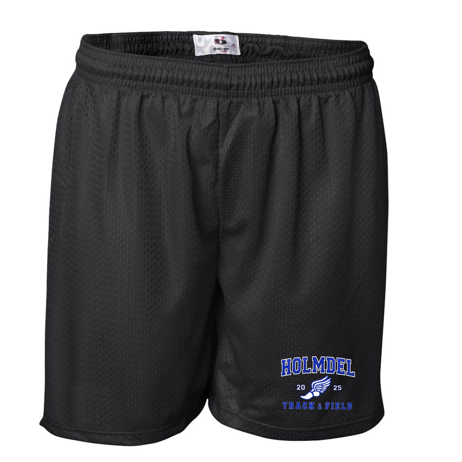 Black badger 7 inch mesh athletic shorts
