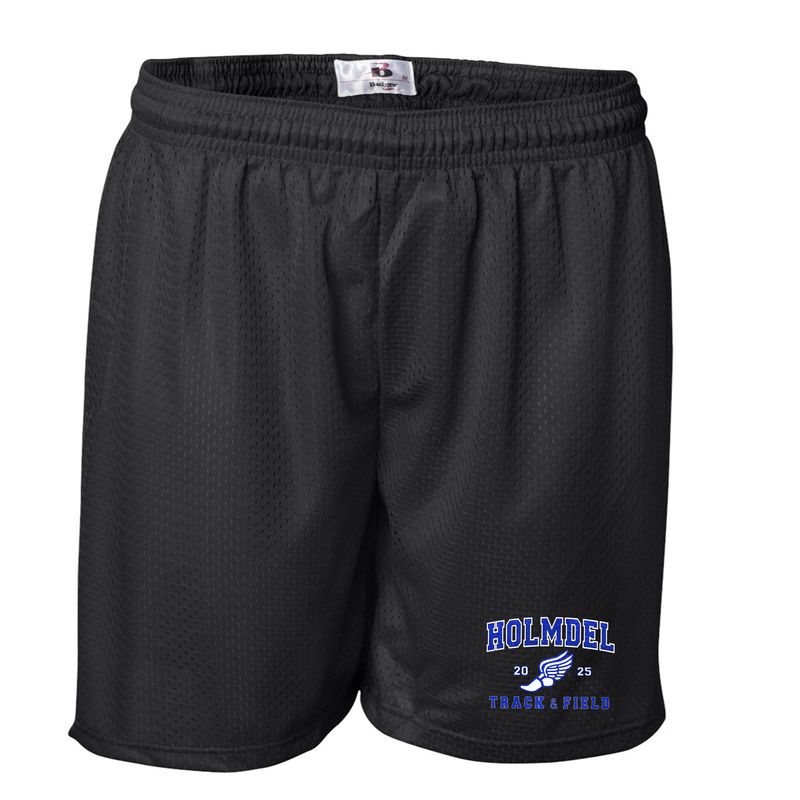 Black badger 7 inch mesh athletic shorts