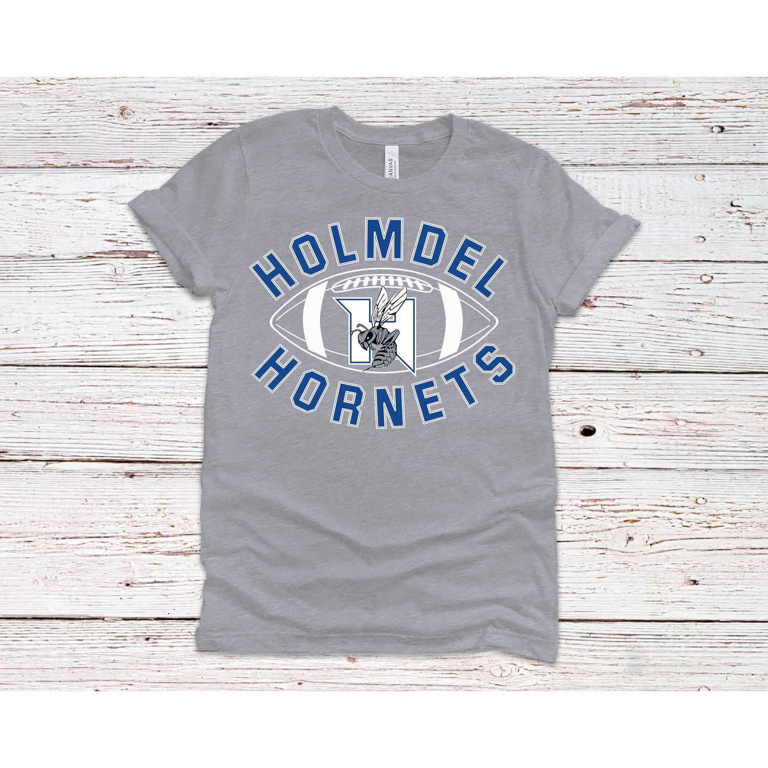 Light heather gray -ADULT &amp; Youth Unisex Holmdel Football Or Cheer T shirt