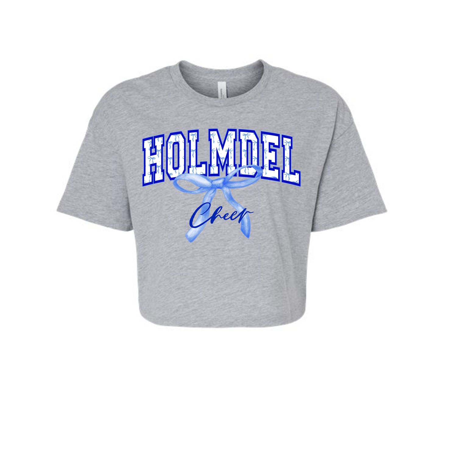 Holmdel HFA CHEER T-Shirt Light Heather Gray or White CROP T-Shirt