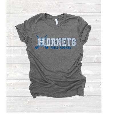 HORNETS Field Hockey Oxford Gray  T shirt