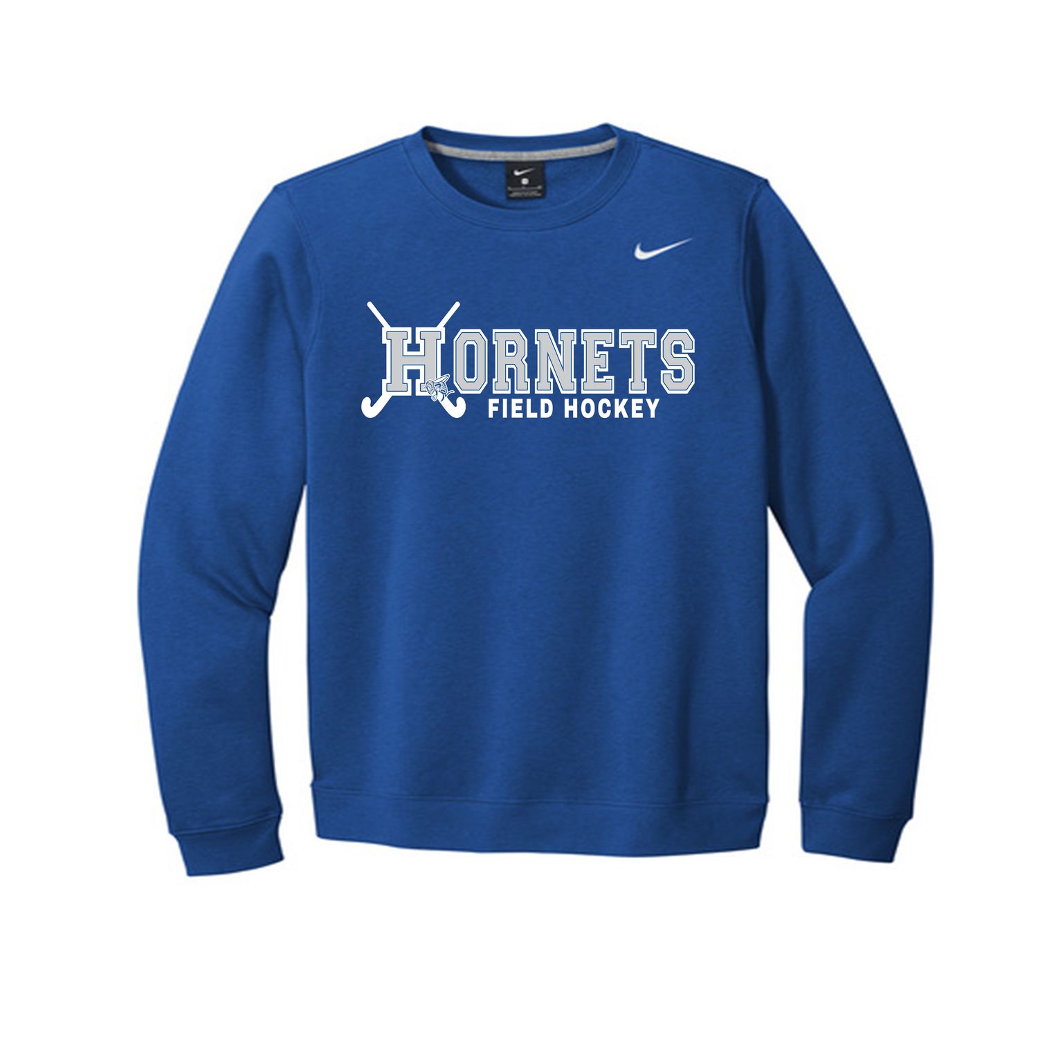 Royal Blue Field Hockey NIKE crew neck sweatshirt- HORNETS