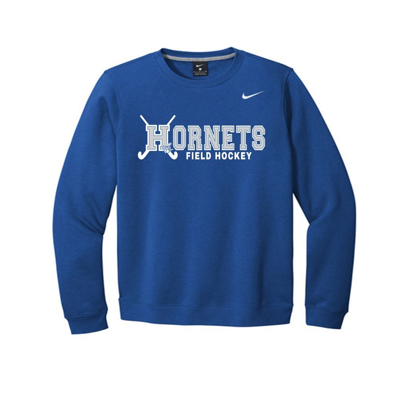 Royal Blue Field Hockey NIKE crew neck sweatshirt- HORNETS