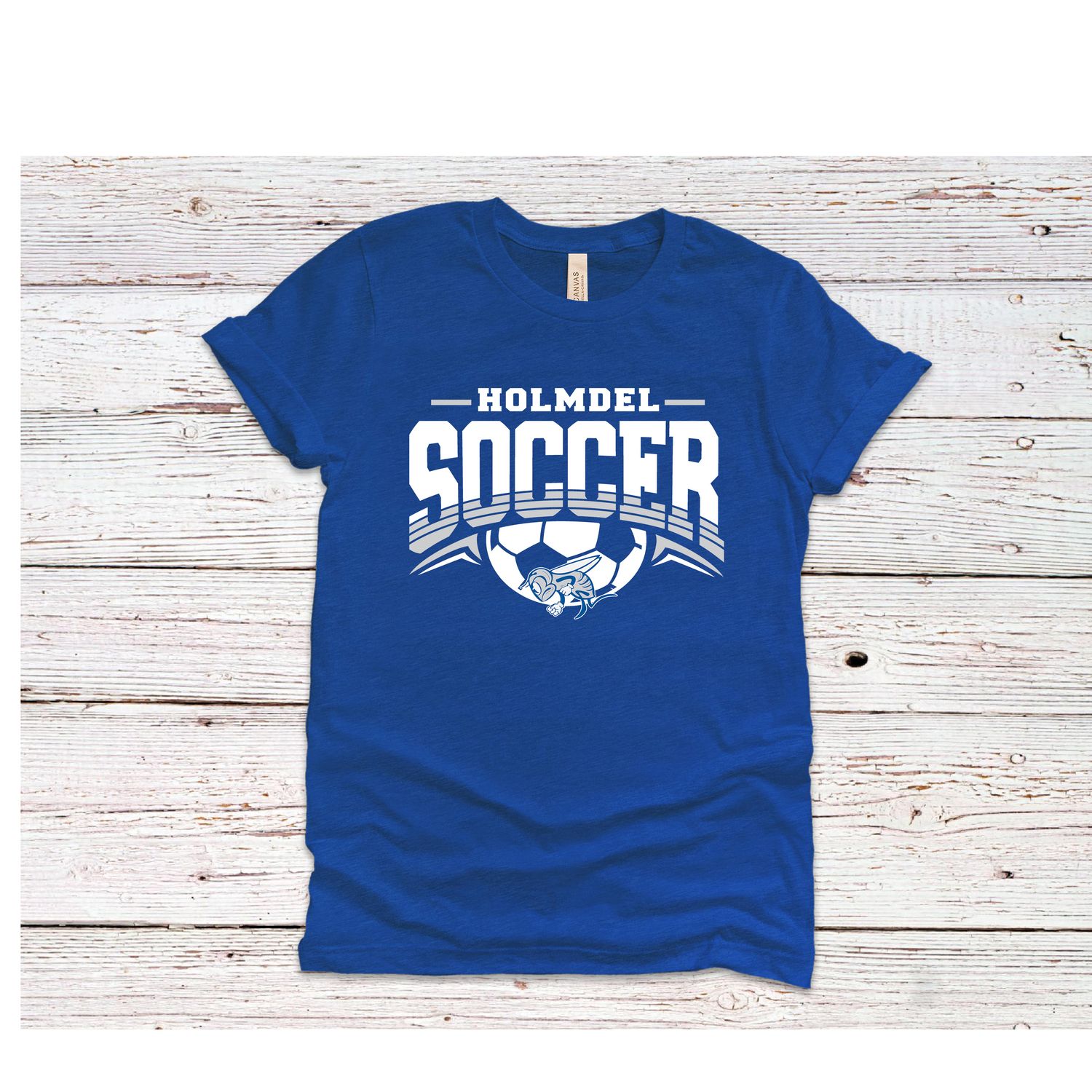 Holmdel Soccer T shirt-Royal Blue- Bella &amp; Canvas