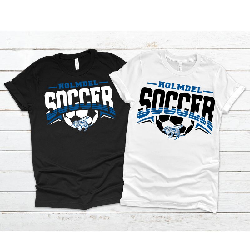 Holmdel Soccer T shirt-Black or White  Bella &amp; Canvas