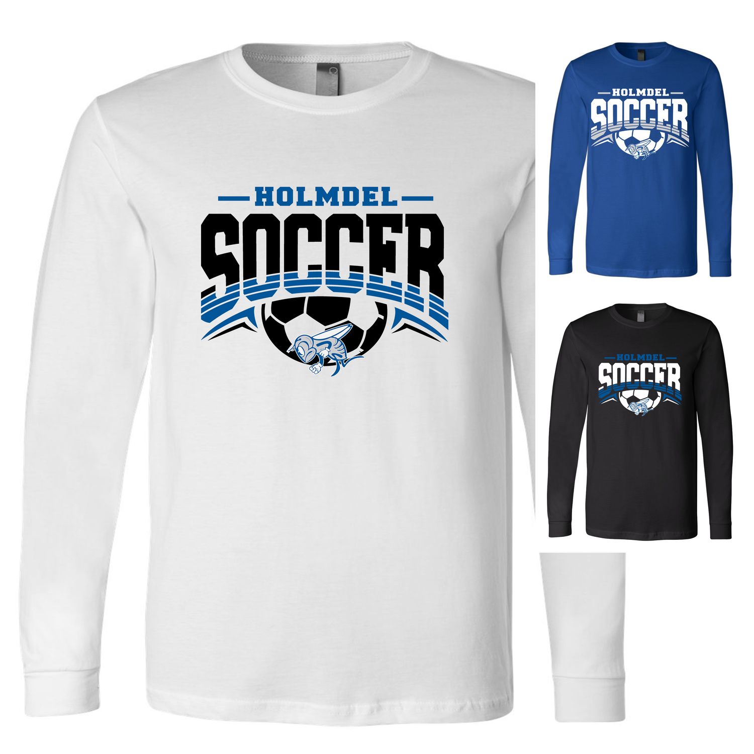 Holmdel Soccer LONG SLEEVE T shirt-  Bella &amp; Canvas