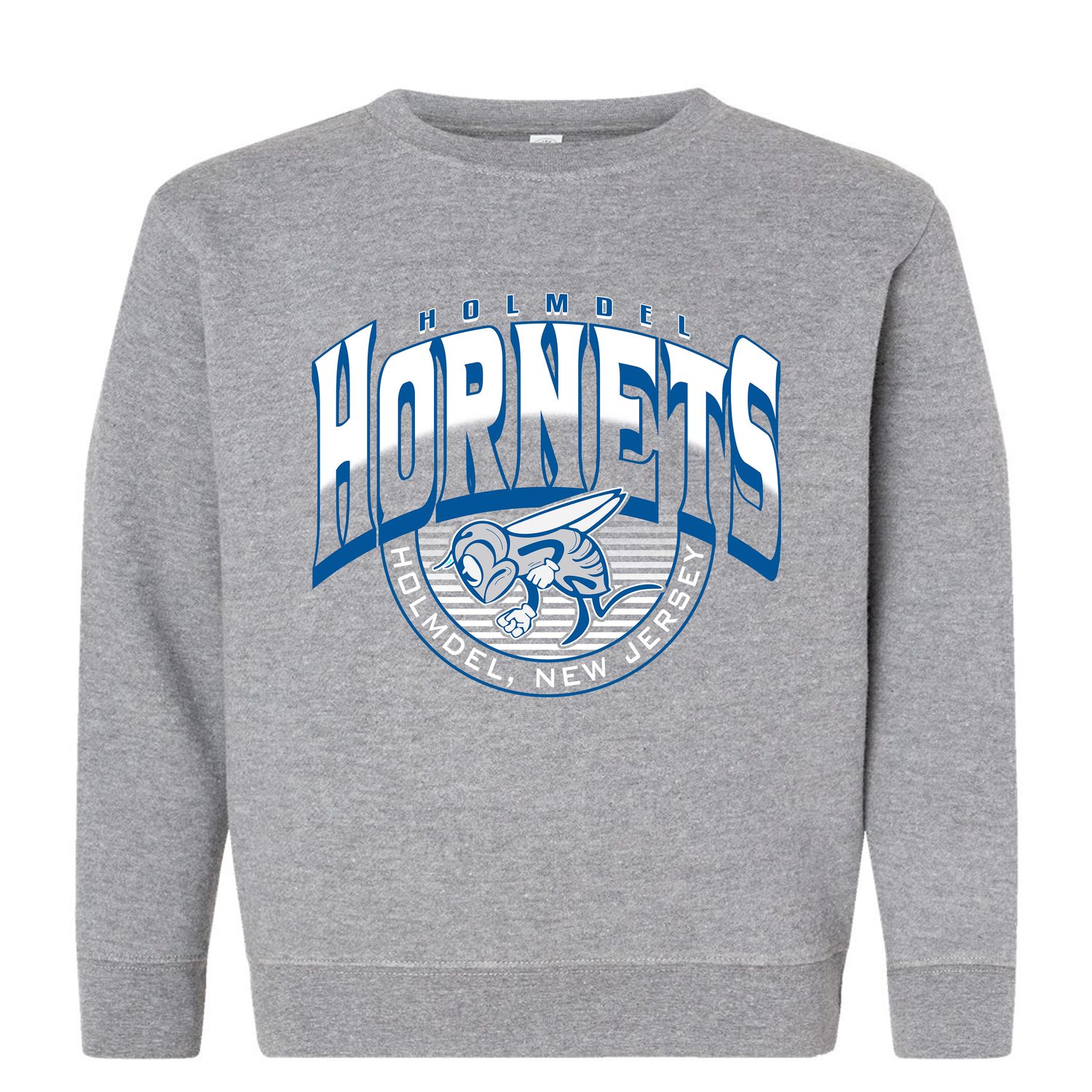 Heathered Gray Holmdel Hornets Crew Neck Sweatshirt