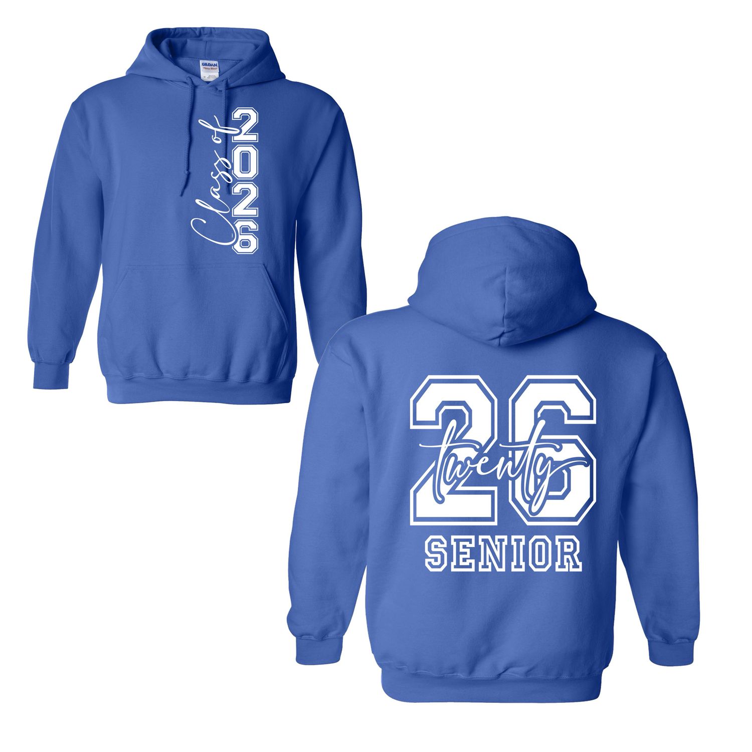 Embroidery- SENIOR Class of 2026 coquette bow HOODIE