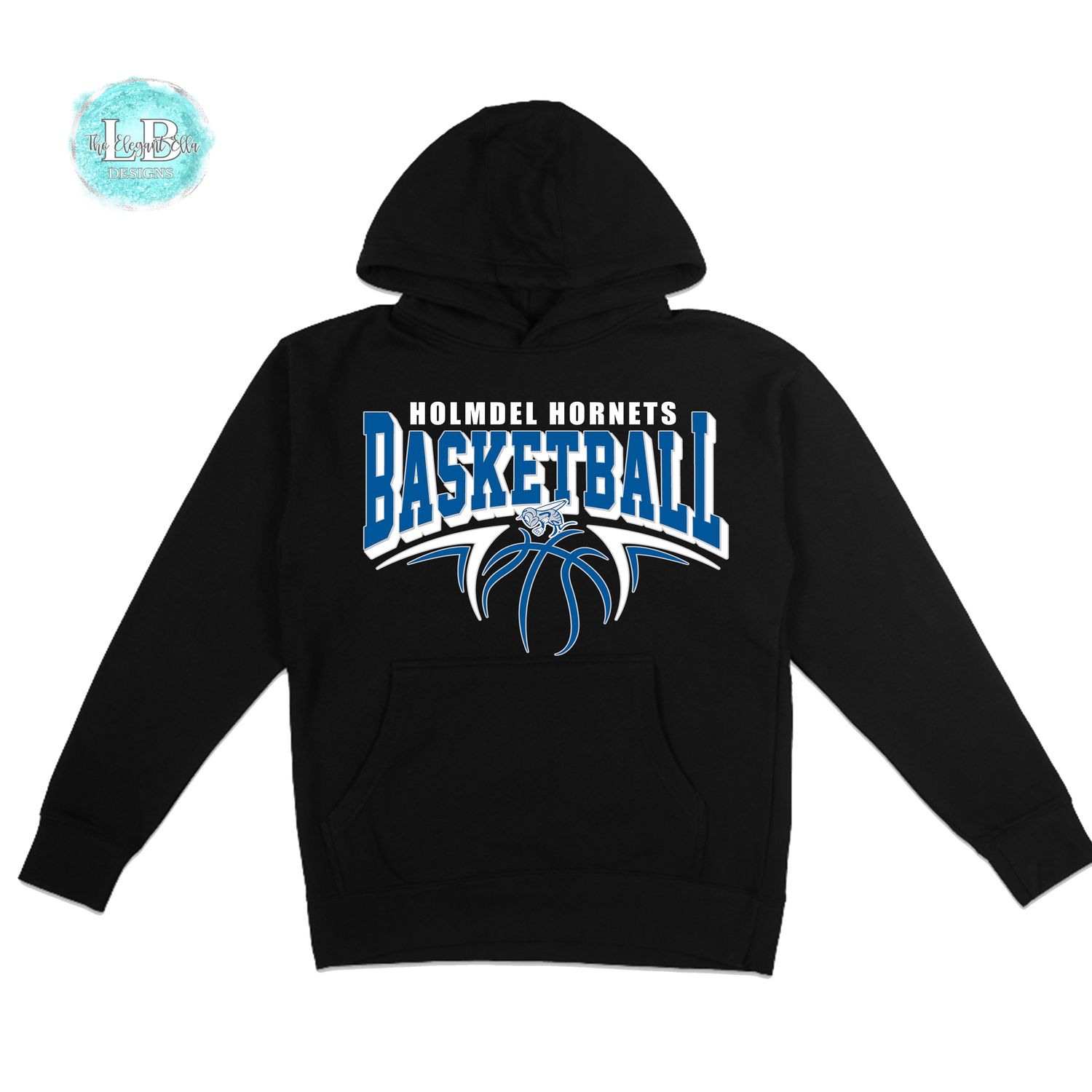 BLACK-  Holmdel Hornets Premium Cotton Heritage Sweatshirt – Basketball Graphic”