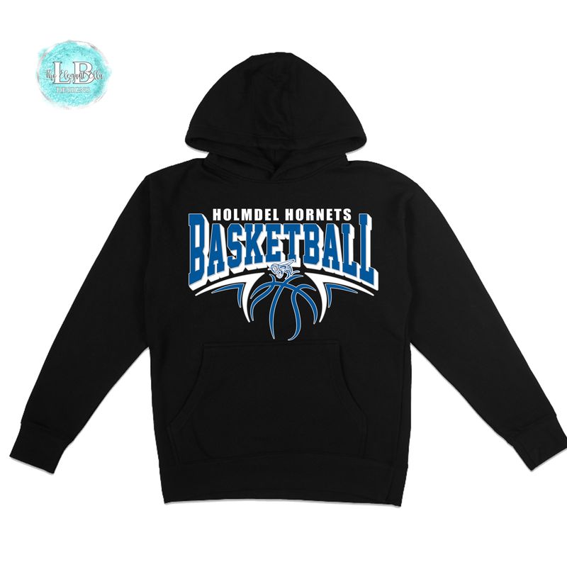 BLACK-  Holmdel Hornets Premium Cotton Heritage Sweatshirt – Basketball Graphic”