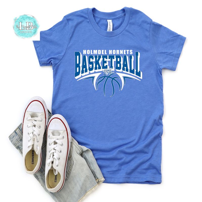 Heathered Royal Holmdel Hornets Bella + Canvas Premium T-Shirt – Basketball Graphic