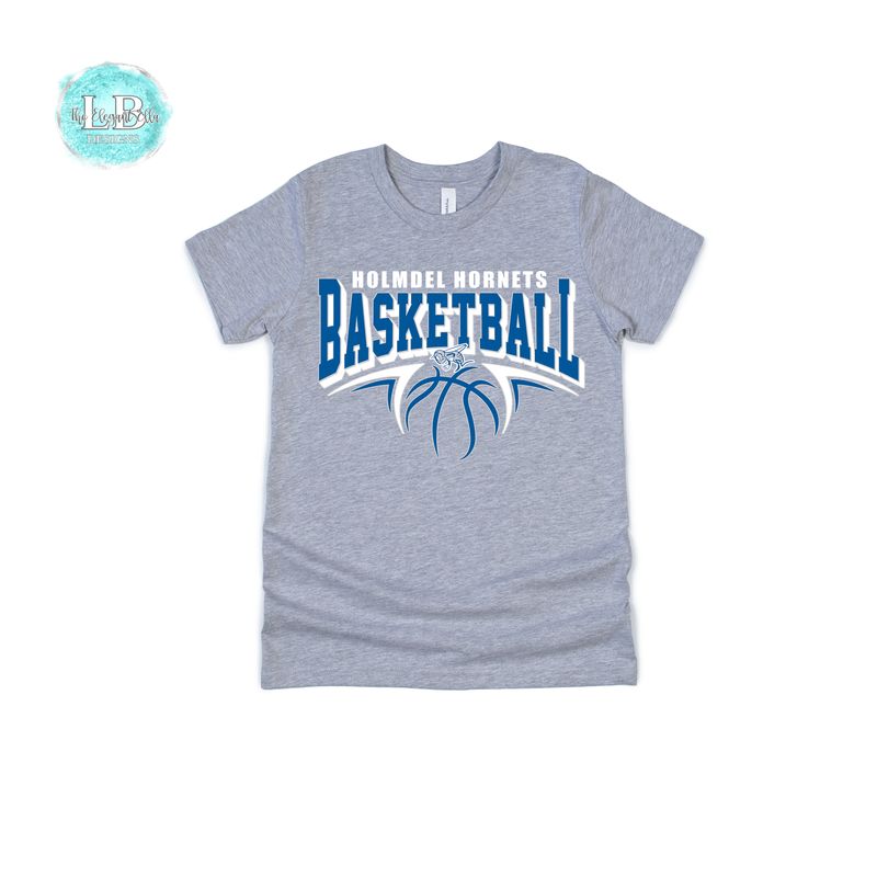 Heathered Gray Holmdel Hornets Bella + Canvas Premium T-Shirt – Basketball Graphic