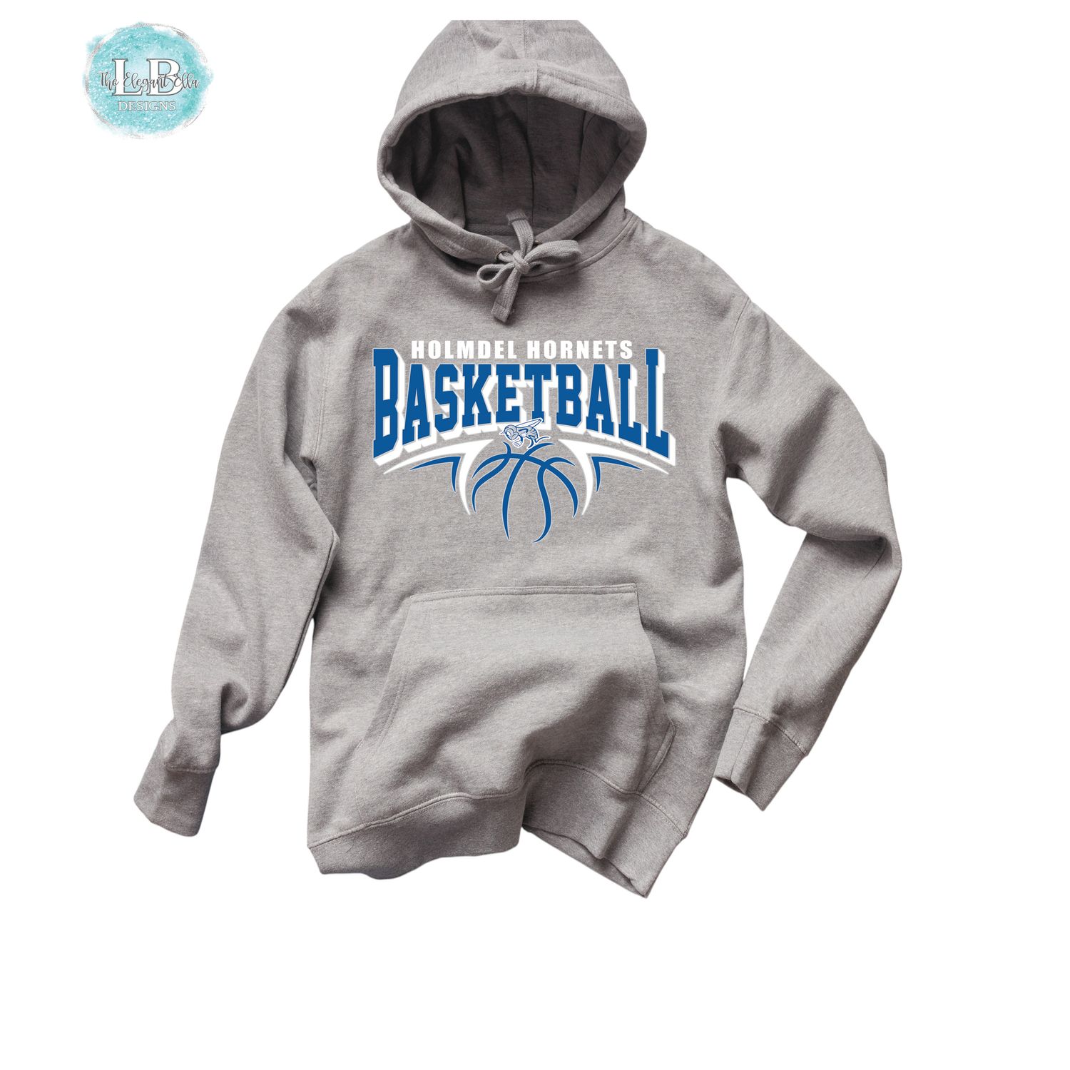 GRAY-  Holmdel Hornets Premium Cotton Heritage Sweatshirt – Basketball Graphic”