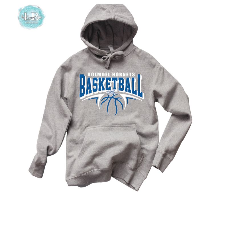 GRAY-  Holmdel Hornets Premium Cotton Heritage Sweatshirt – Basketball Graphic”