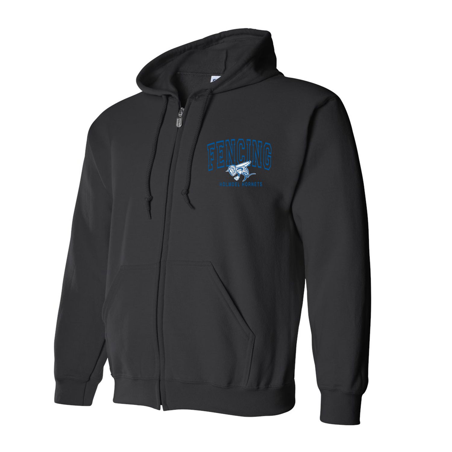 FENCING - Holmdel Hornets Black Zip-Up Hoodie
